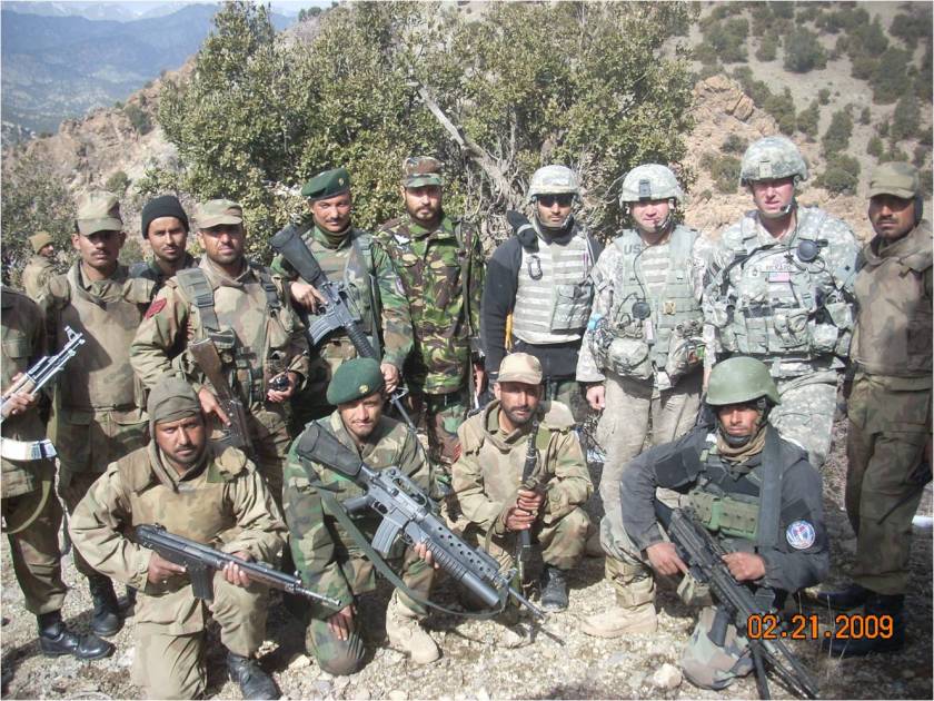 US, Afghan, and Pakistan forces on the Afghanistan-Pakistan border, Khost Province, 2009